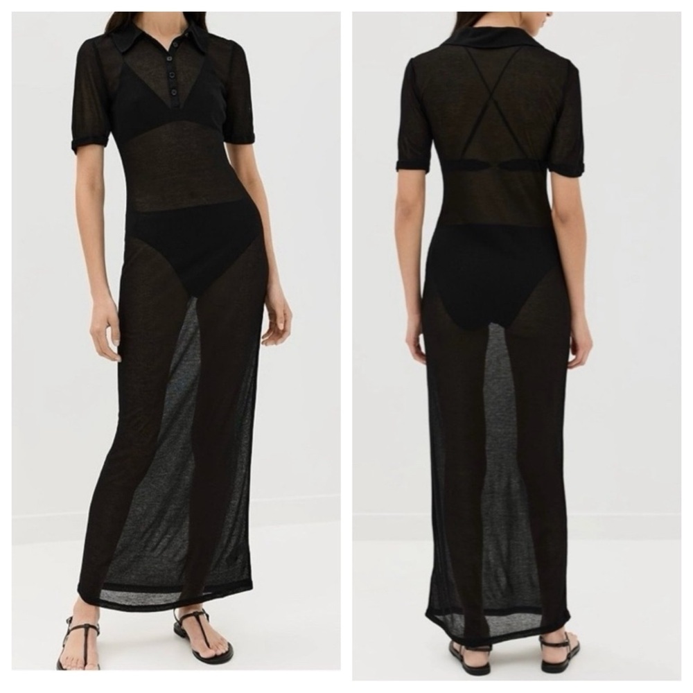 Reformation Black Sheer Dress